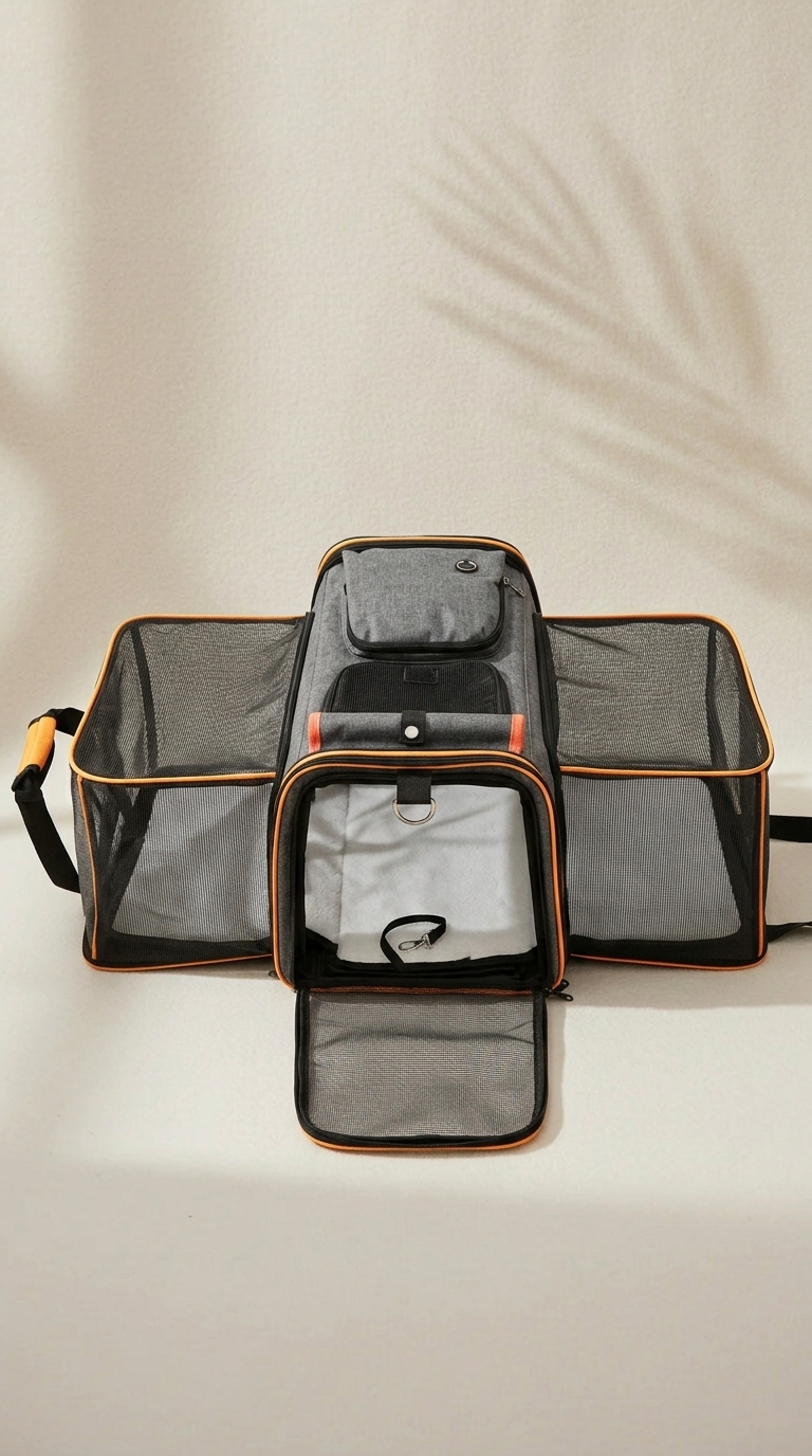 Airline Approved Pet Travel Bag — Expandable Carrier for Dogs & Cats Up to 10kg | Built-In Safety Clip | Fast AU Delivery