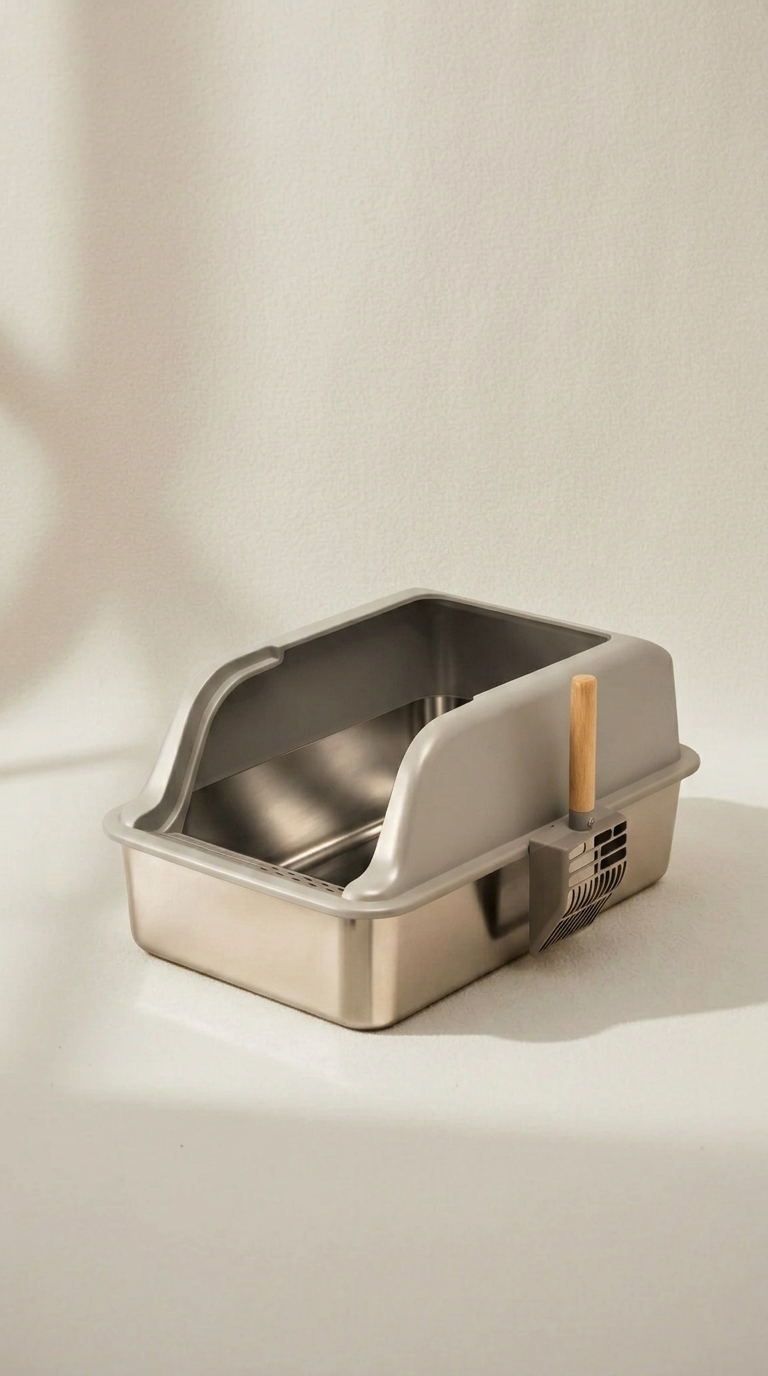 Stainless Steel Cat Litter Box Set — High-Sided Anti-Odour Litter Tray with Mat & Scoop | 1 Year Warranty | Fast AU Delivery